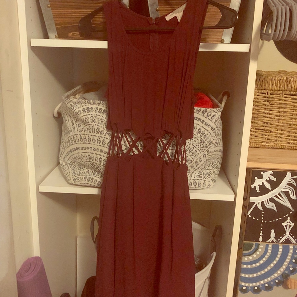 Cutout Maroon Dress